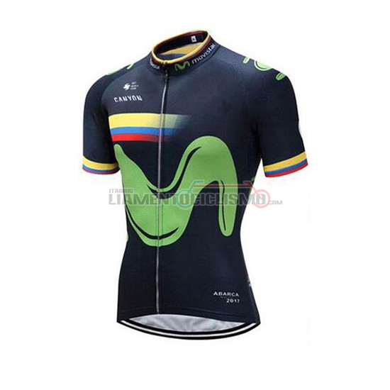 Abbigliamento Ciclismo Movistar Manica Corta 2018 Campione Colombia